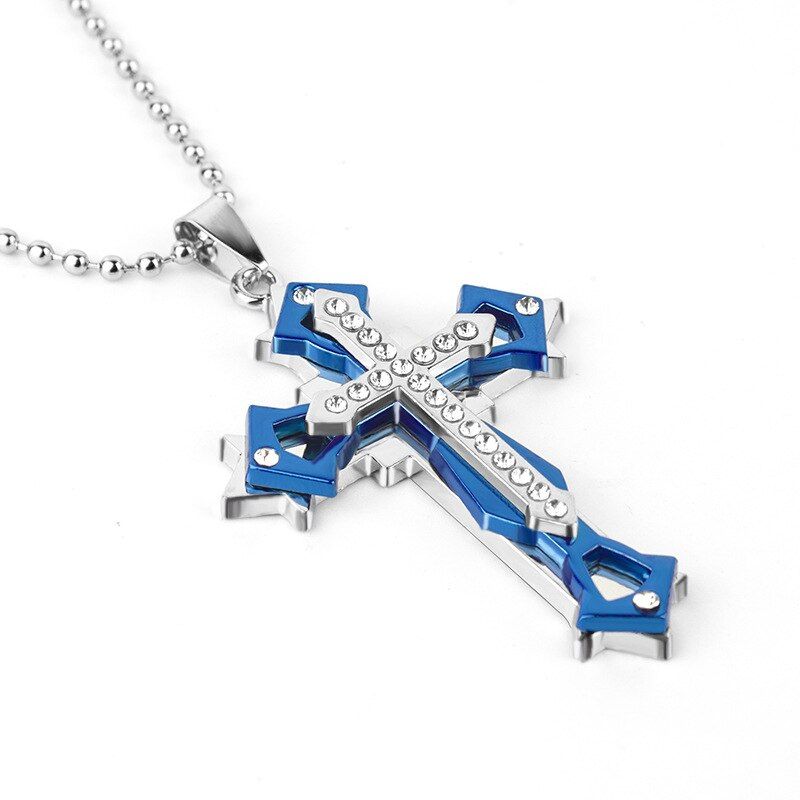 Religious Jesus Cross Necklace for Men 2020 New Fashion Gold Color Cross Pendent with Chain Necklace Jewelry Gifts for Men