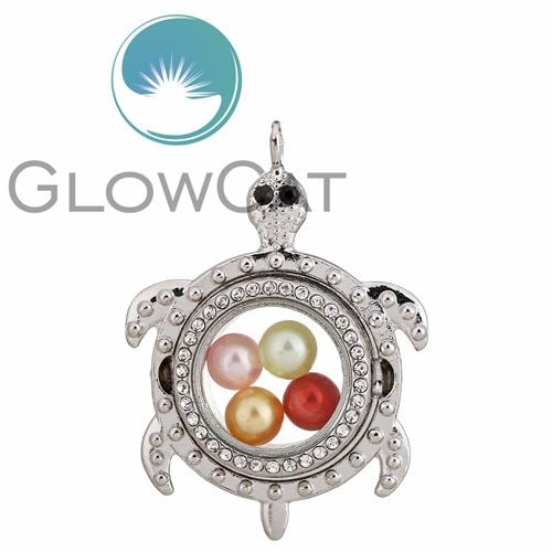 Floating Pearl Pendant Glass Locket Pearl Cage Magnetic Pendant for 8mm/10mm pearl (Mixed color)