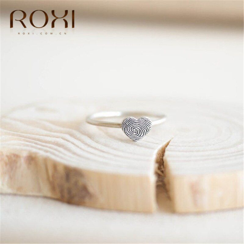 ROXI Classic 925 Sterling Silver Rings for Women Heart Ring Love Wedding Bands Dainty Thin Finger Ring Stackable Fashion Jewelry
