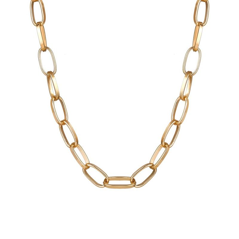 High Quality Punk Lock Choker Necklace Pendant Women Collar Statement Brand Gold Color Chunky Thick Chain Necklace Steampunk Men
