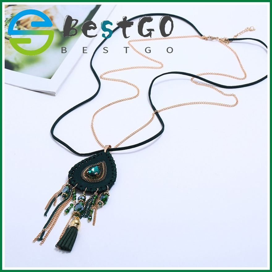 Boho Fringe Sweater Chain Ladies Fashion Long Necklace Jewelry Clothing Accessories