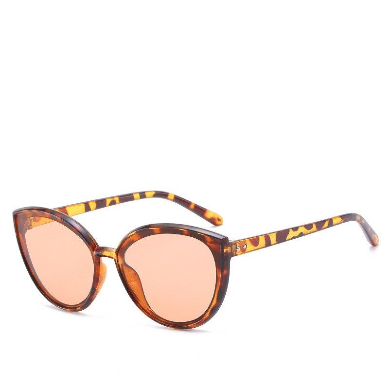 C4Leopard-print-TeaNew fashion cat's eye sunglasses personality rice nail sunglasses trend sunglasses