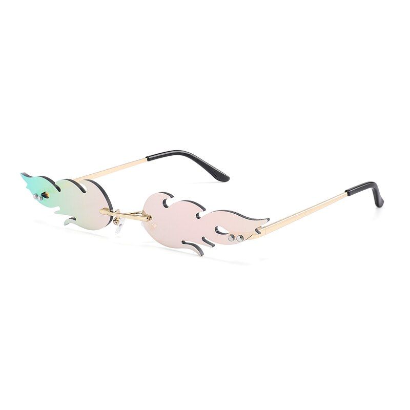 PinkLong Keeper Sunglasses Cat Eye Women Men Sun Glasses Metal Small Flame Frame Eyewear Eyeglasses Clear Vision UV Protection Trend