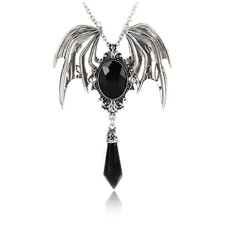 1pc Bat Necklace Women Men Gothic Jewelry Bat Crystal Pendant Necklace Long Women Accessories Gifts For Best