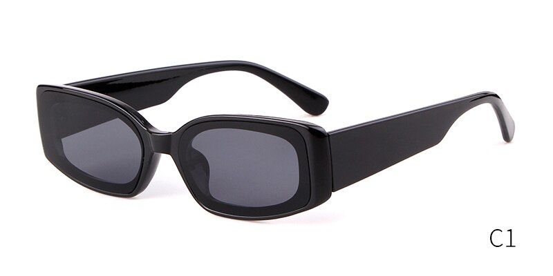 C1STORY 2021 Fashion Small Square Sunglasses Women Man Vintage Retro Rectangular Frame Sun Glasses Female Shades Black Eyewear
