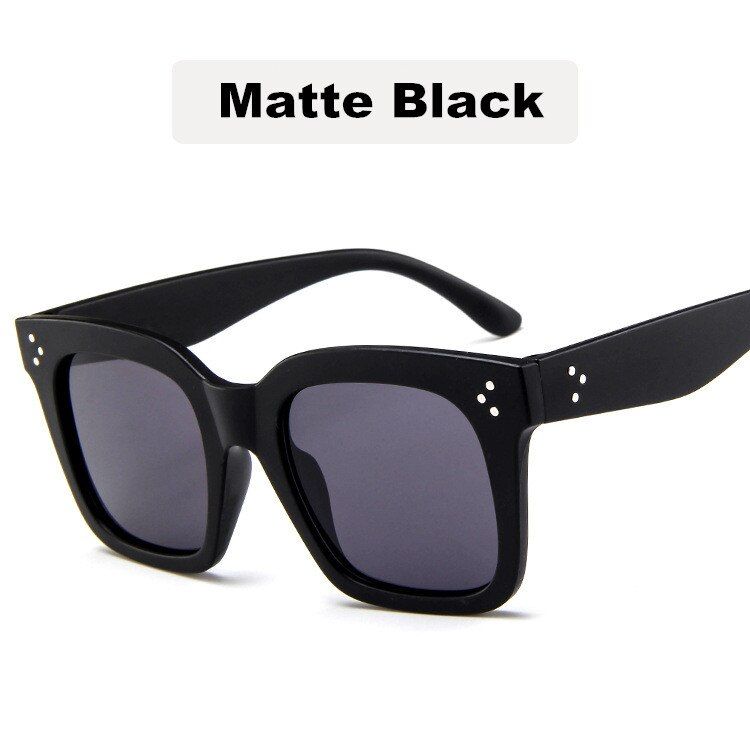 matte blackClassic Square Anti-Reflective Sunglasses Women 2020 Vintage Gradient Retro Plastic Brand Designer Sun Glasses Men Uv400