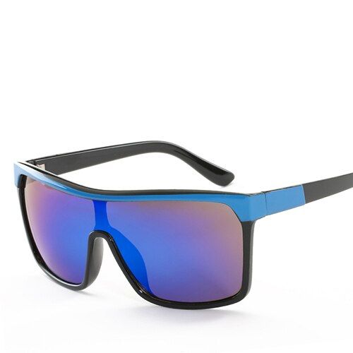 C3 Blue.Ice blueEmosnia Unisex Fashion Square Sunglasses Men 2019 Mirror Vintage Brand Designer Sun Glasses Big Frame One Piece Eyewear Oculos