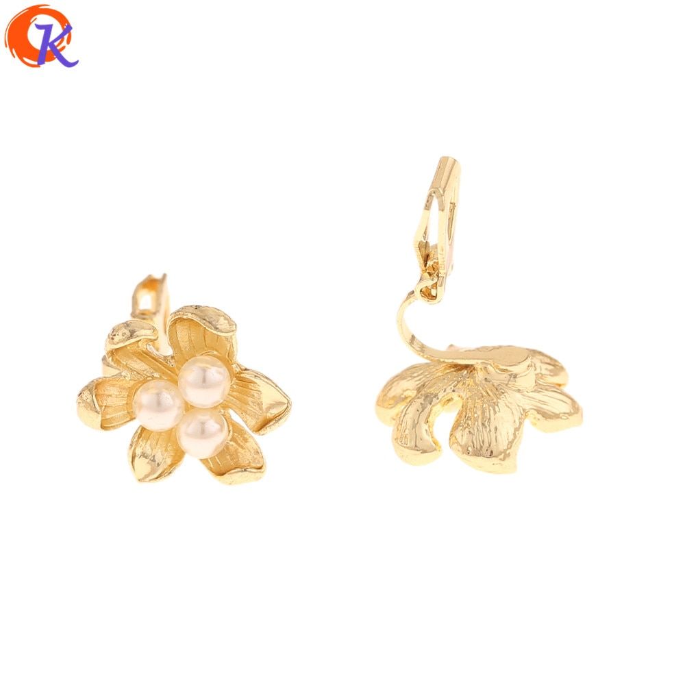 Cordial Design 50Pcs 15*16MM Fashion Jewelry/Stud Earrings/Imitation Pearl/Flower Earrings Jewelry/Hand Made/Women Earrings