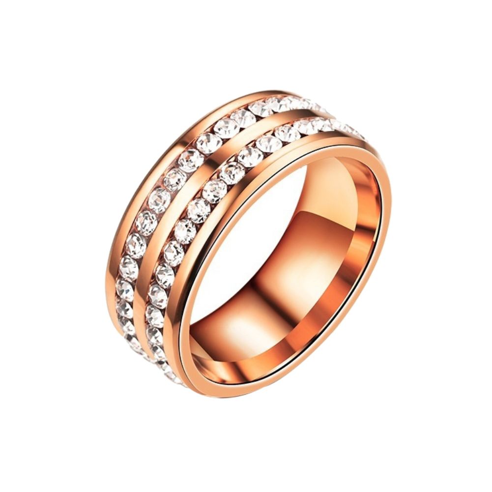 Health Care Weight Loss Fat Burning Slimming Rhinestone Magnetic Ring Jewelry