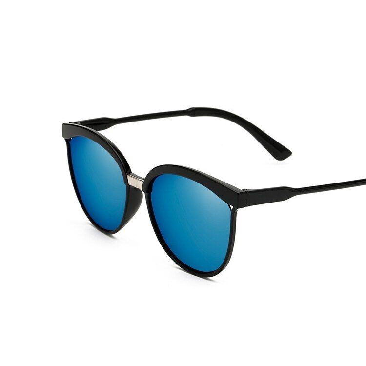 Blue LensHot Fashion High Quality Cute Ladies Cat Eye Sunglasses Women Vintage Brand Small Sun Glasses Female Oculos De Sol