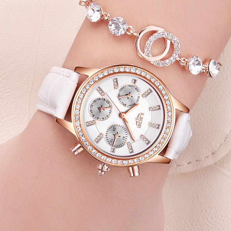 LIGE Women Creative Fashion Waterproof QUARTZ Watch