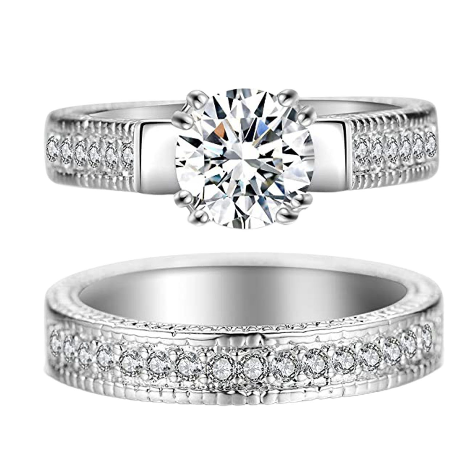 Fashion Rings Anti-rust Geometry Shape Cubic Zirconia Rings