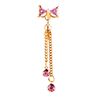 Women Bowknot Tassel Pendant Rhinestone Inlaid Navel Ring Body Piercing Jewelry