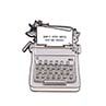 Uni Telegraph Fax Mhine Letters Enamel Brooch Pin Jket Collar Badge Decor