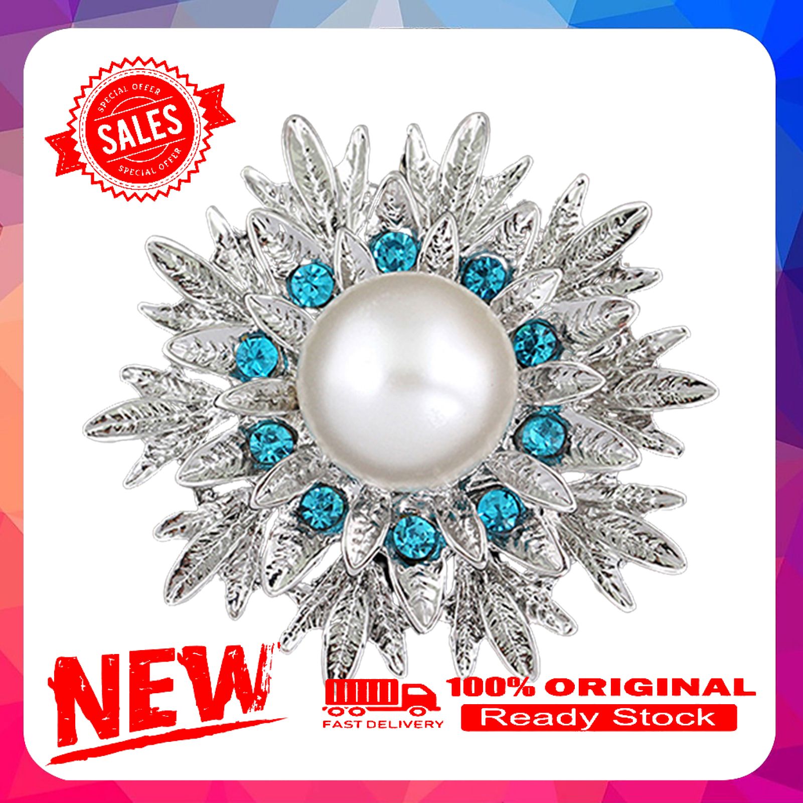 Breastpin Elegant Easy Matching Alloy Flower Faux Pearls Women Brooch Pin for Dating