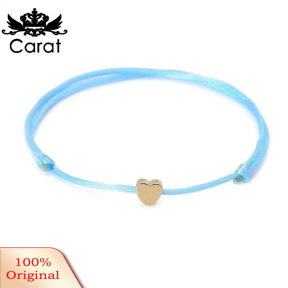 Fashion Women Heart Charm Rope Lucky Bracelet Bangle Adjustable Jewelry Gift
