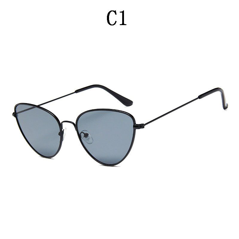 C1BOYSEEN red cat eye sunglasses women clear lens sun glasses for women cat eye metal uv400 3416