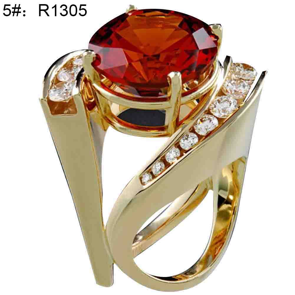 Fashion Women Cubic Zirconia Inlaid Geometric Finger Ring Party Jewelry Gift