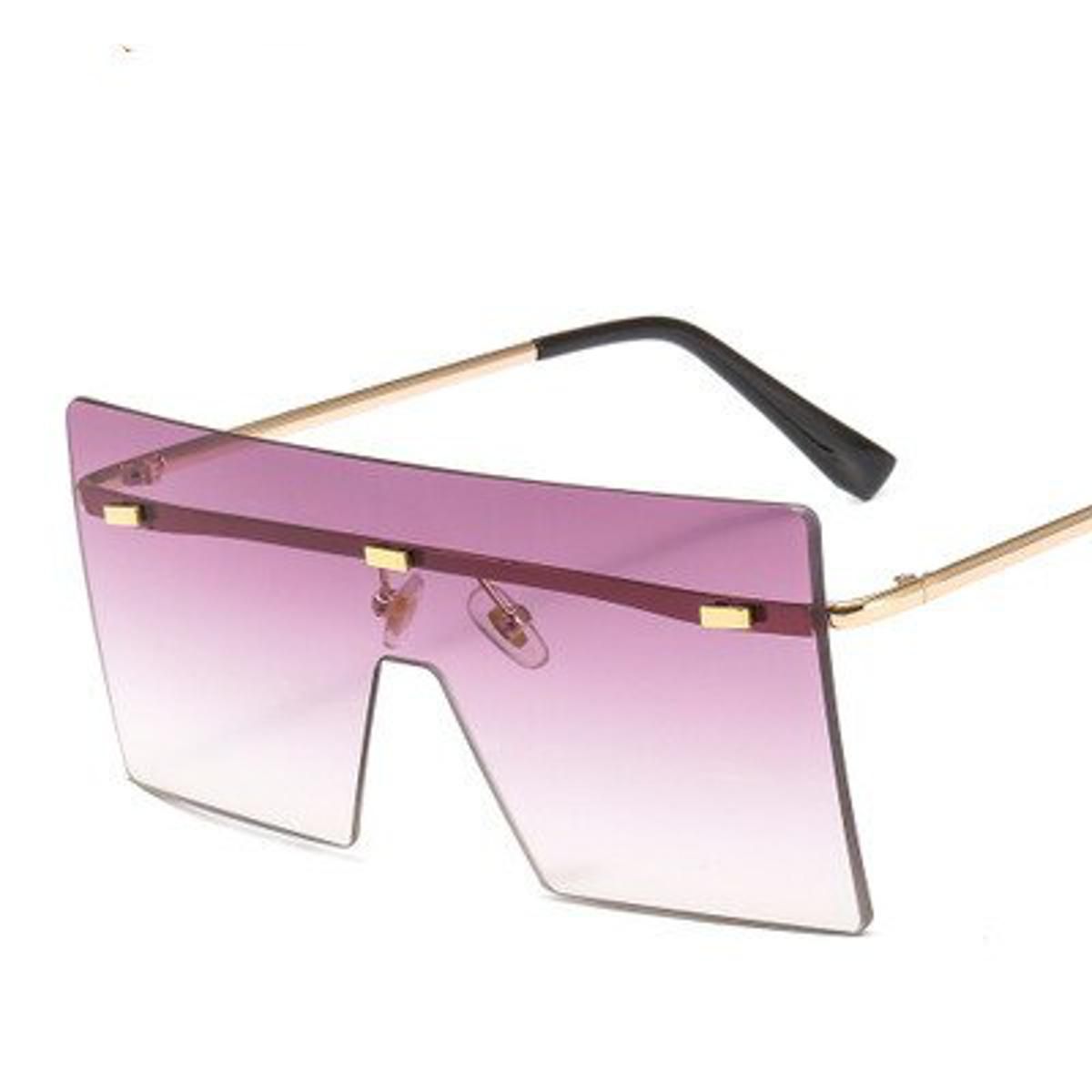 C9 PURPLENAUQ fashion trend frameless one piece sunglasses women men gradient ocean lens sun glasses retro square large frame glasses