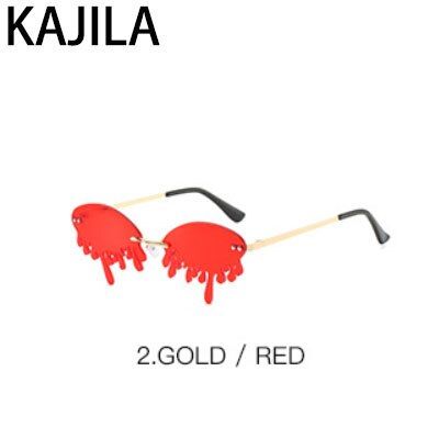 RedRimless Cat Eye Sunglasses Women 2020 Fashion Vintage Unique Tears Shape Sun Glasses Female Shades UV400 Gafas zonnebril dames