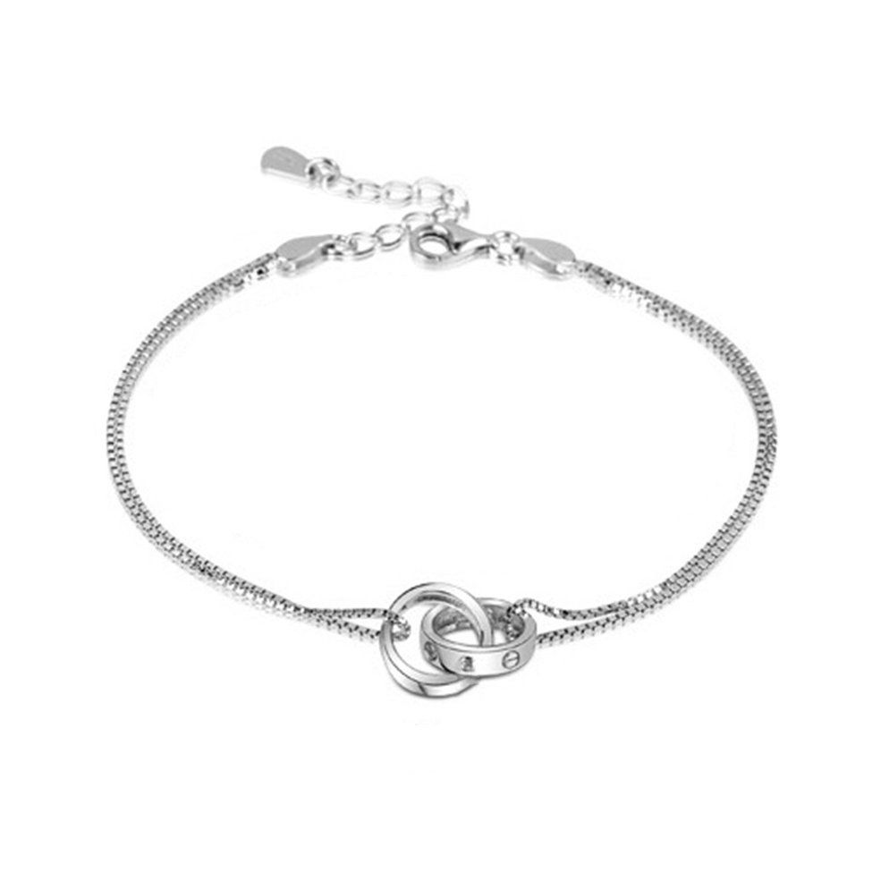Double Loop Interlocking Double Layer Bracelet Fashion Attractive Bracelet
