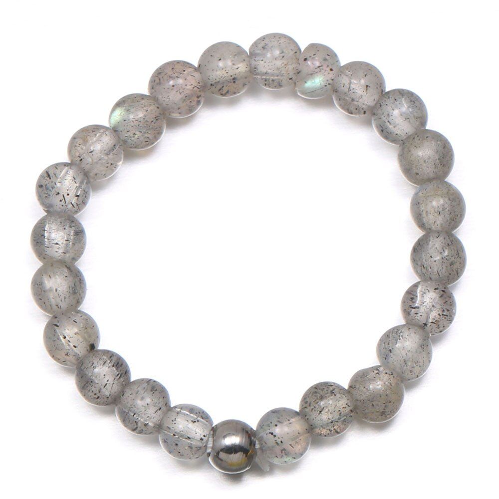 Natural Stone Beads Rings 3mm Stainless Steel Beads Multi Color Elastic Strand Handmade Creative  Finger Ring for Women Men