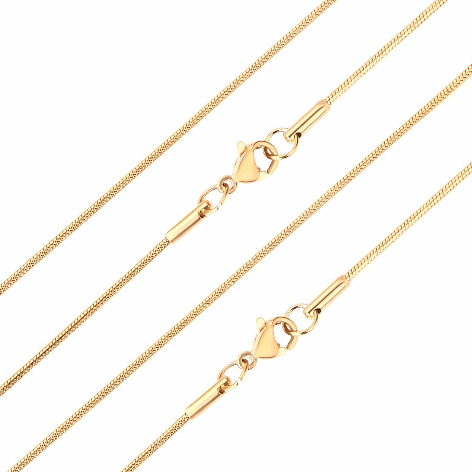 LUXUSTEEL Women Men Snake Chain Necklaces Stainless Steel Gold/Silver Color Filled Lobster Clasp Necklaces For Pendants Bijoux