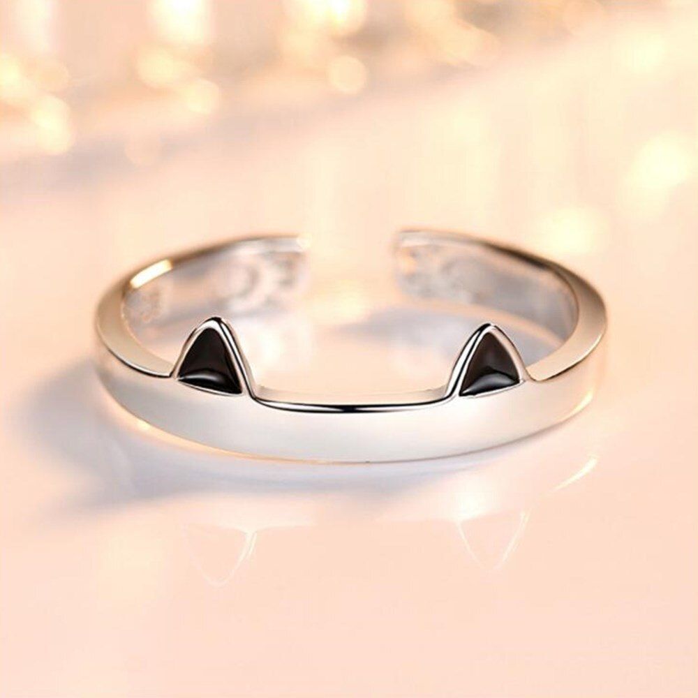 NEHZY  925 sterling silver Jewelry  Opening Ring Fashion Woman  Retro Heart Shaped Kitten Cubic Zirconia Ring
