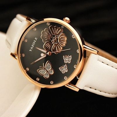 Women Watches YAZOLE Luxury Brand Quartz Watch Fashion Casual Leather Strap Red Women Dress Watches Montre Femme Quartz-watch