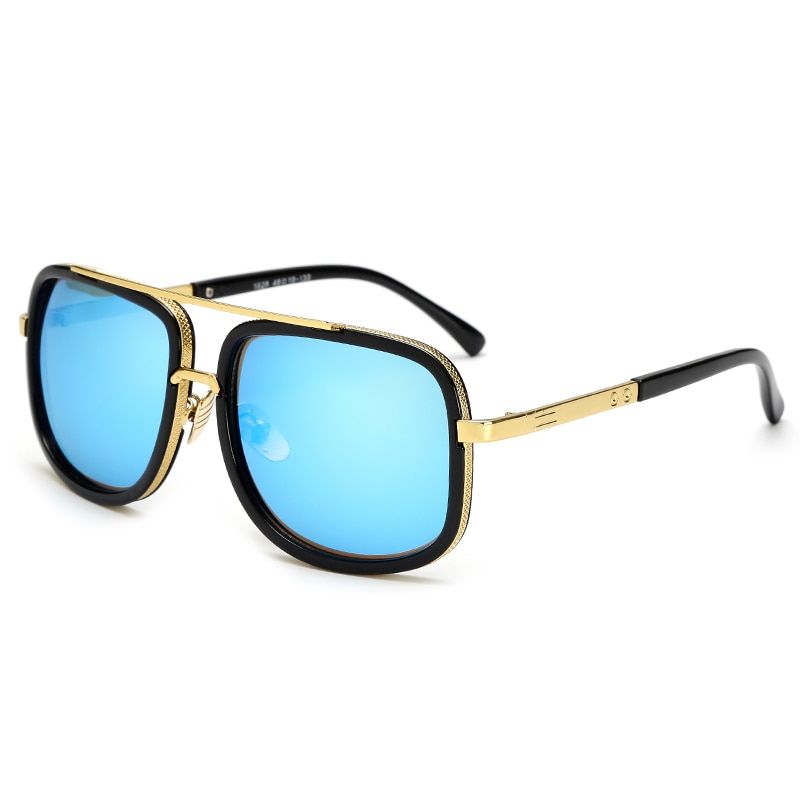 JY1828 C4 BlueVISION Square Pilot Sunglasses Men Driving 2021 Male Luxury Brand Sun Glasses For Men Metal Designer Cool Shades MIRROR retro