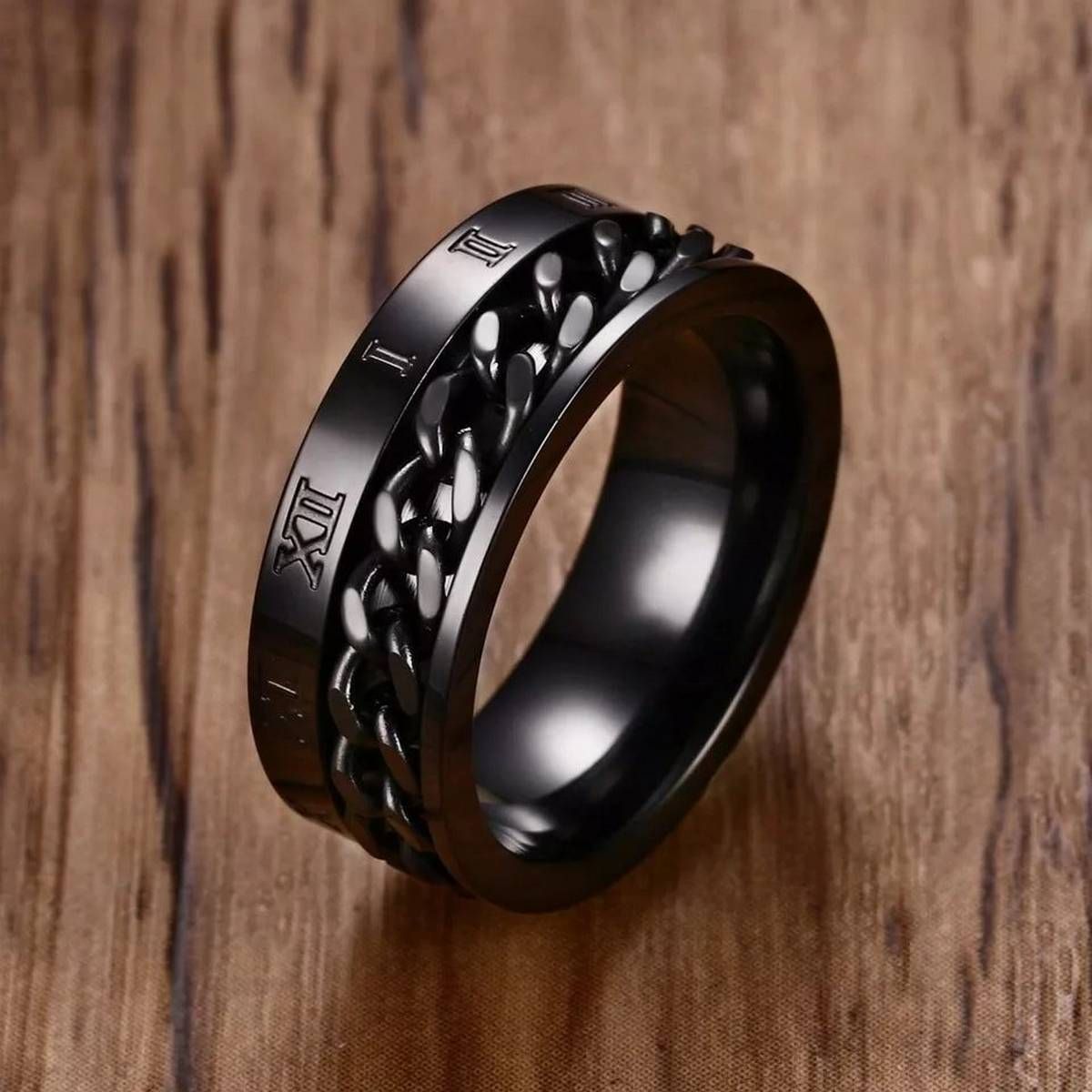 Charm Jewelry Ring Men Black Stainless Steel Rings