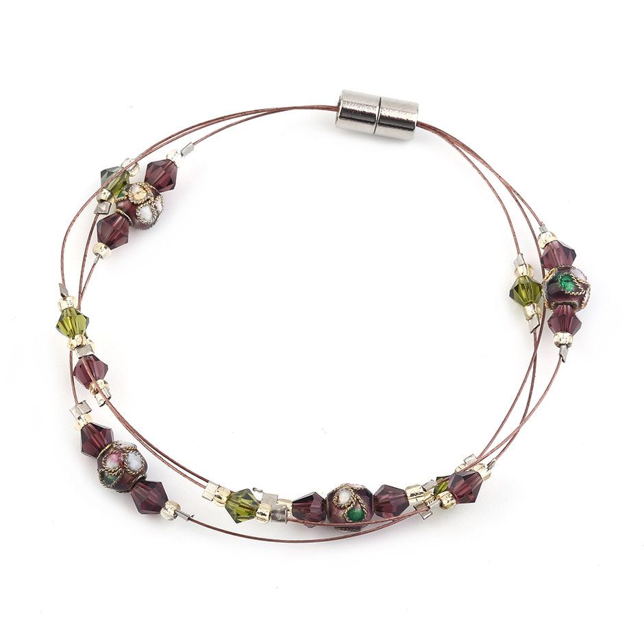 FJ1669-B Fashion Exquisite Women Beads Bracelet Charm Magnetic Clasp Bracelet