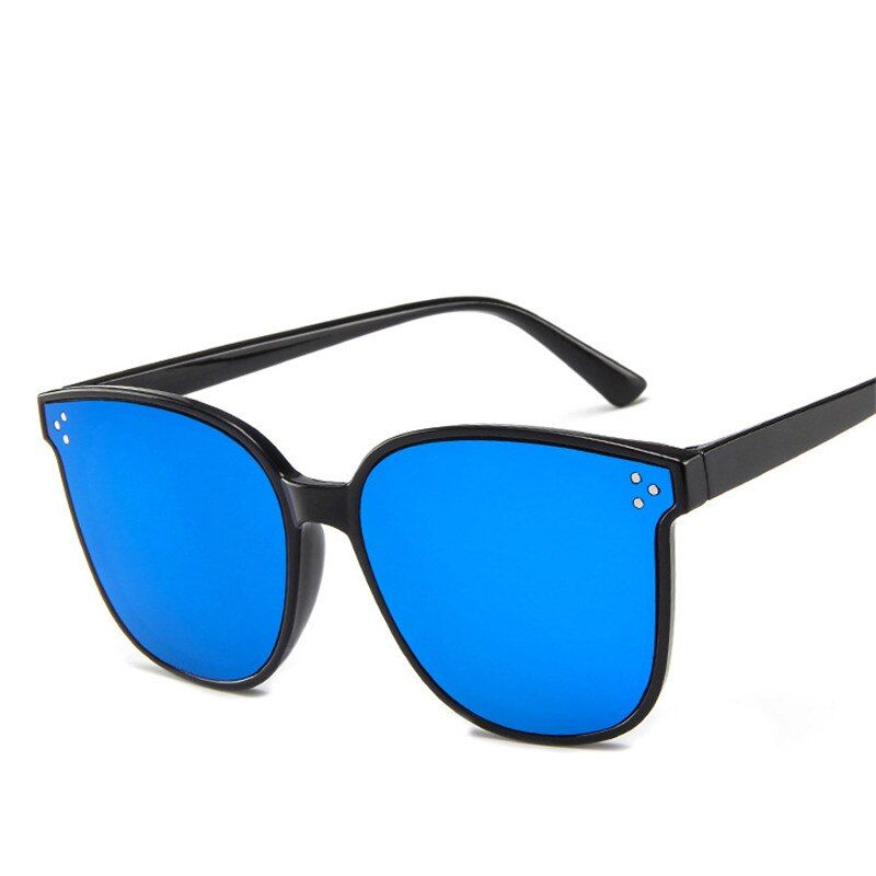 Black BlueRBRARE Classic Rice Nail Sunglasses Women Vintage Square Large Frame Sun Glasses Street Beat Shopping Driving Mirror Eyewear