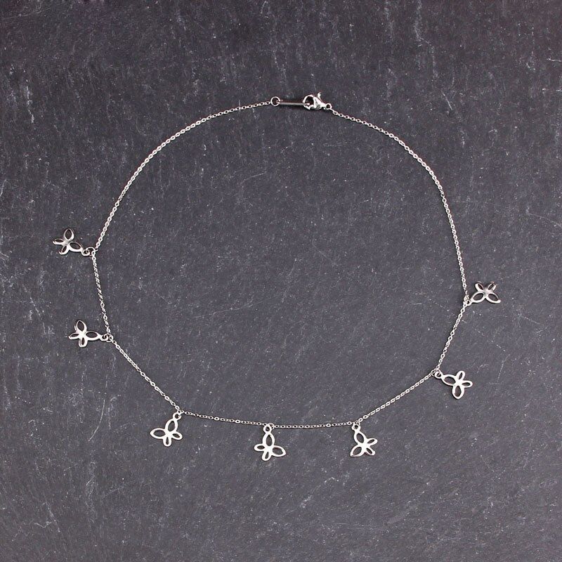 fashion Women Simple Gold Stainless Steel Star Butterfly Dragonfly Round Tassels Non-fading Party Necklace Neck Chains Choker