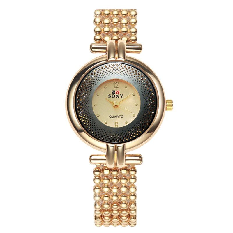SOXY  Women Watch Silver/Golden/Black Luxury Hollow Steel Watch Womens Hombre Quartz Wrist watch Metal Clock Retro Relogio
