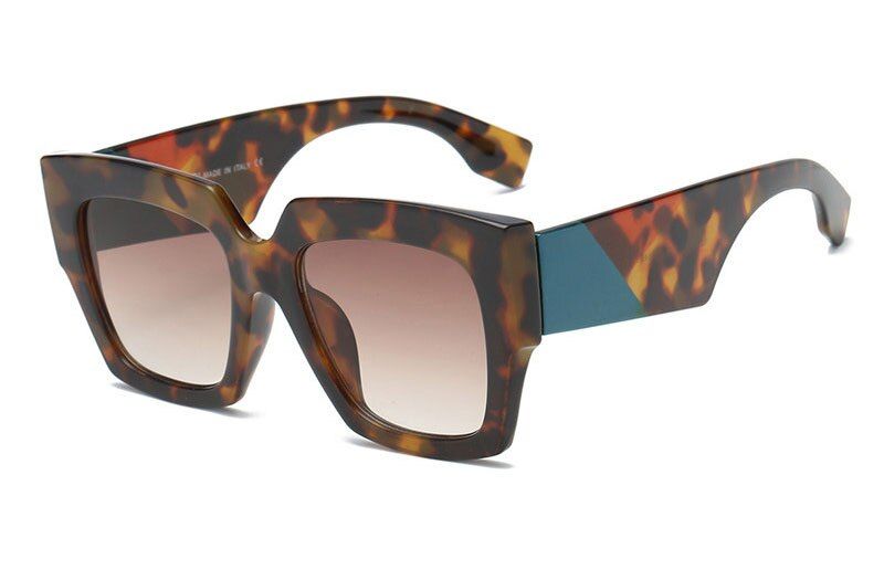 Tortoise Brown2019 Luxury Brand Design Fashion Oversized Square Sunglasses Women Vintage Gradient Big Frame Sun Glasses For Female Eyewear