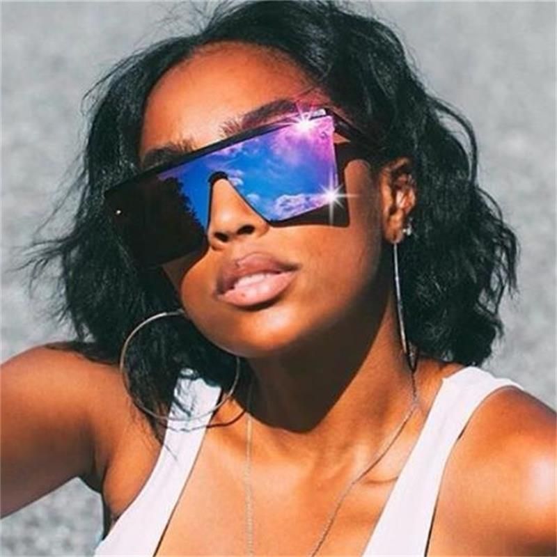 black blackSexy Sunglasses Women 2020 Designer Blue Square Shades For Women Fashion Trending Pink Mirror Eyewear Bulk Glasses UV400