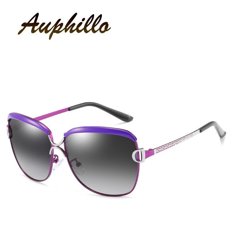 PURPLE-BLACKSunglasses Women 2021 Luxury Brand Designer Oversized Gradient Women Polarized Sunglasses Driving Glasses Shades For Women 8702
