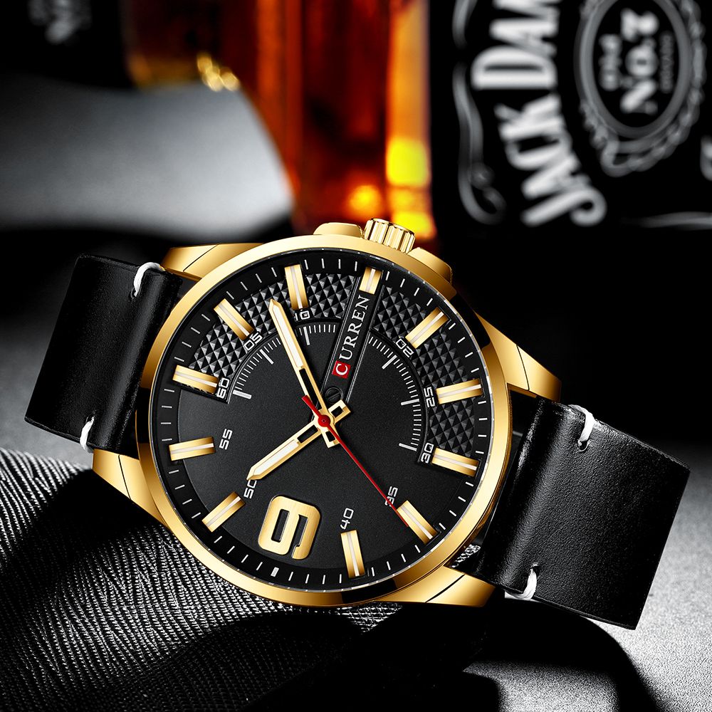Curren 8371 Army Military Quartz Mens Watches Luxury Leather Men Watch Casual Sport Male Watch