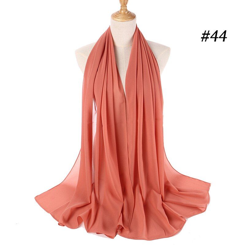 New chiffon hijab women plain bubble chiffon scarf hijab wrap printe solid color shawls headband muslim scarves scarf 61colors