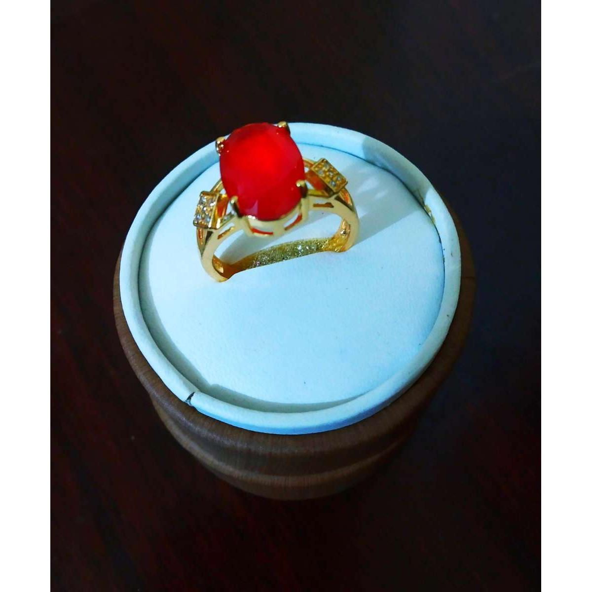 Rose Stone gold plated ring