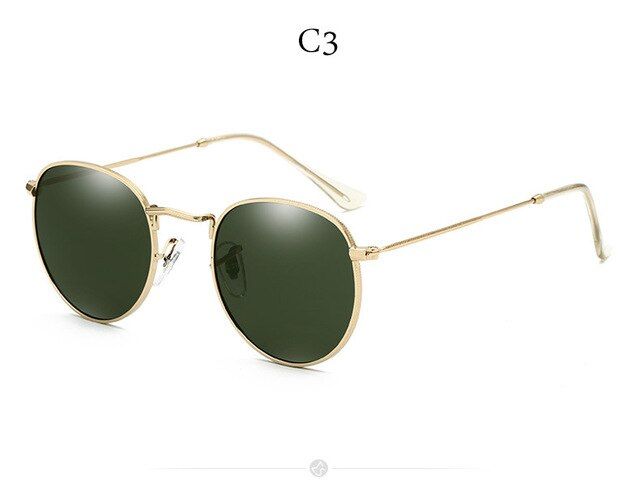 3447 C3Luxury brand Round Metal Style Mirror Sunglasses Men Women Vintage Retro Brand Design Sun Glasses Oculos De Sol