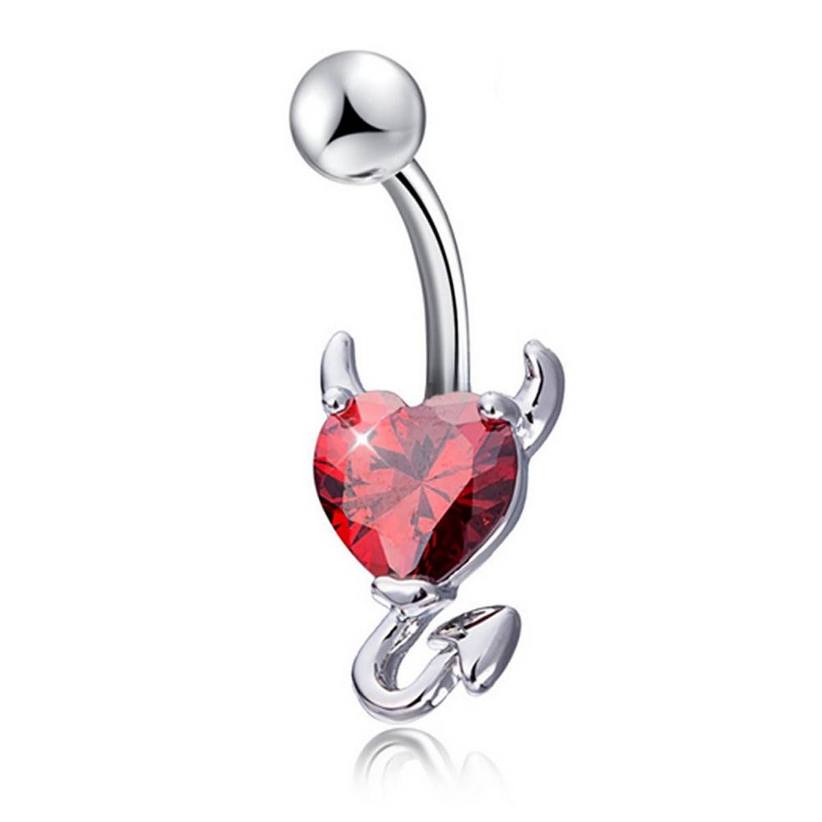 Devil Heart Zircon Piercing Navel Surgical Navel Piercing Belly Button Ring