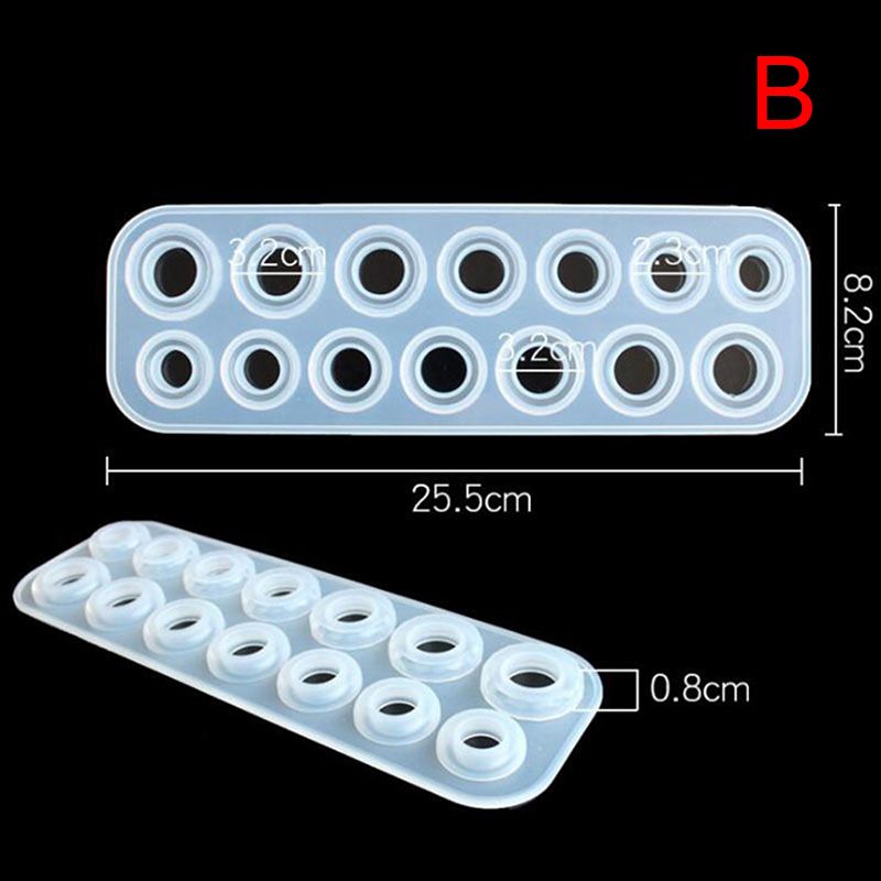 14 Hole Ring Silicone Mold Jewelry Pendant Making Epoxy Resin Mould Tool DIY