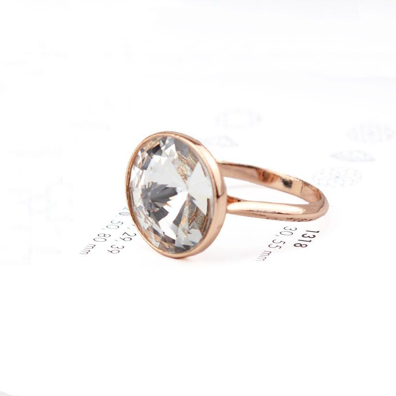 BAFFIN Crystals From Swarovski Ring Simple Trendy Circle Finger Jewelry For Wedding Engagement Silver Color Joyas For Women Gift