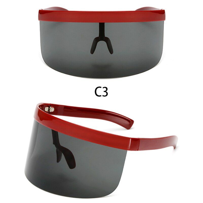 2-JY8227-C32020 Fashion Sunglasses Women Men Brand Design Goggle Sun Glasses Big Frame Shield Visor Men Windproof Glasses UV400