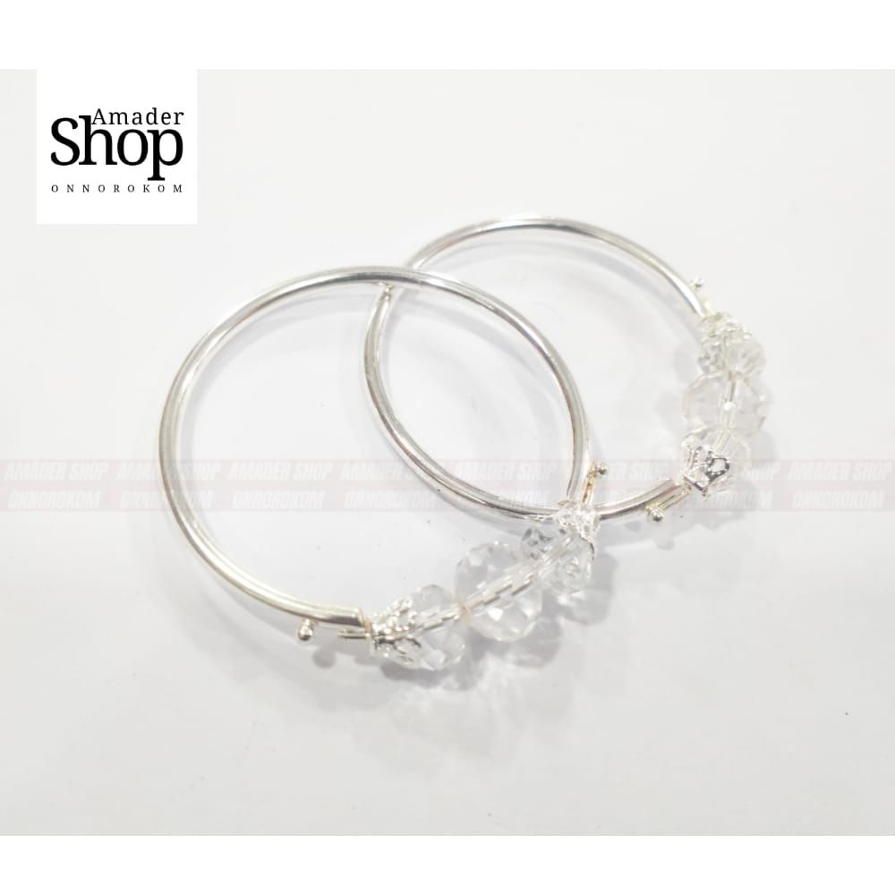 Silver Color Churi For Baby Girl (2 Pieces) Bracelet