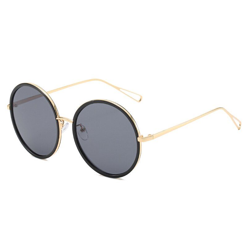 Golden GraySHAUNA Arrival Oversized Women Super Round Sunglasses Fashion Tint/Mirror Lens Red Yellow Summer Shade Sun Glasses UV400