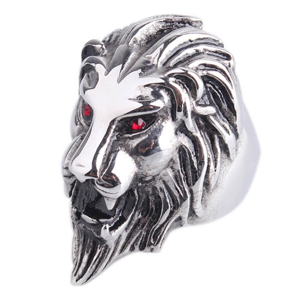 Free Vintage Punk Lion Animal Ring Men Hip Hop Goat Eagle Antique Silver Male Ring Goth Jewelry Anillo Hombre 2019