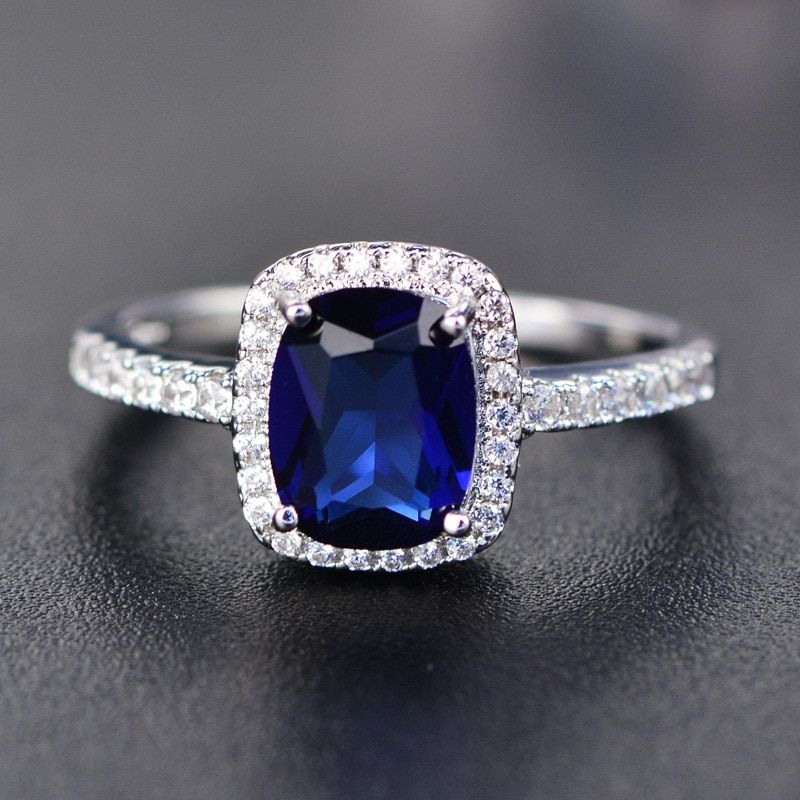Opal Silver Plated Wedding for Women Green/Pink/Rainbow Opals Cubic Zirconia Crystal Engagement Ring Jewelry